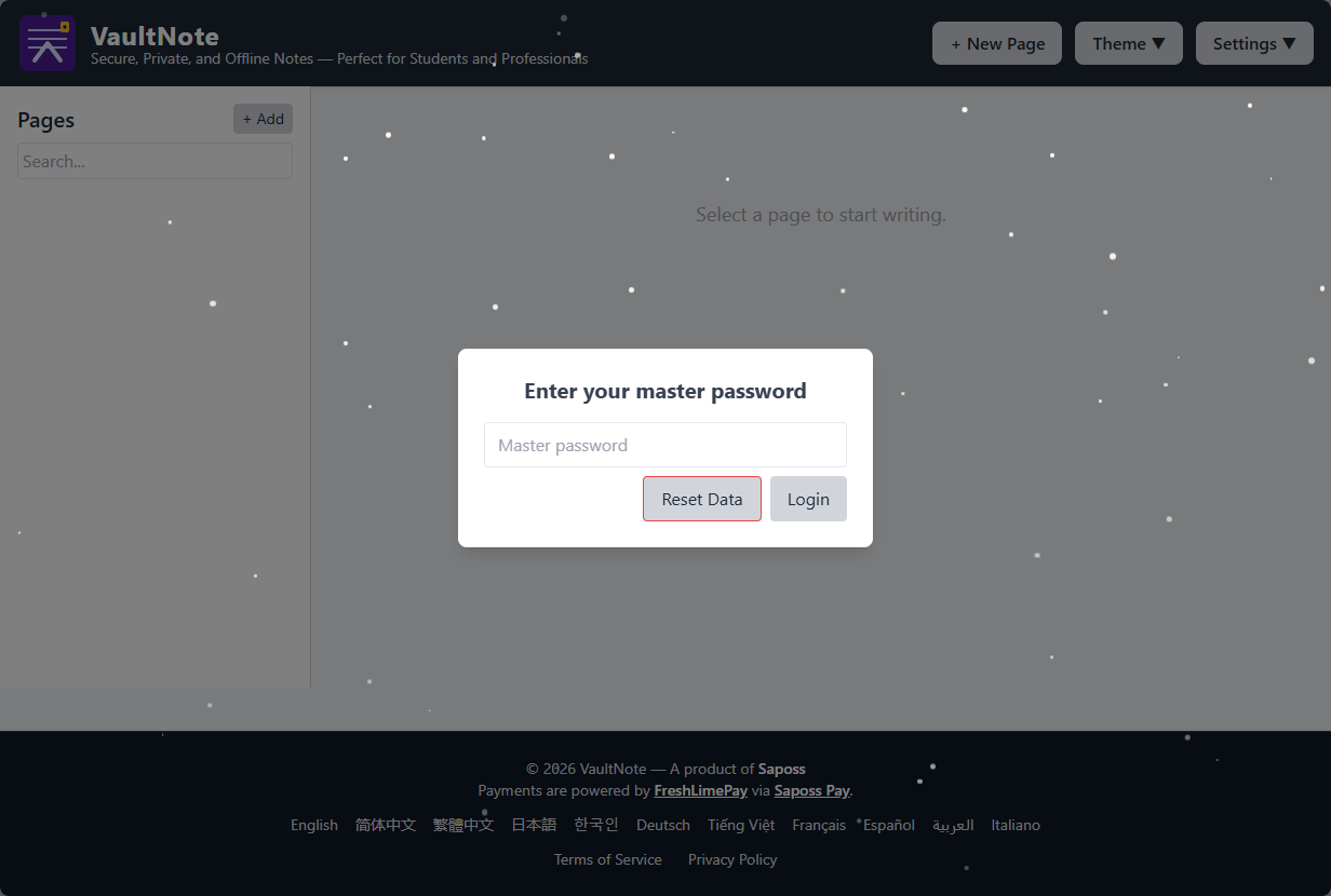 VaultNote screenshot